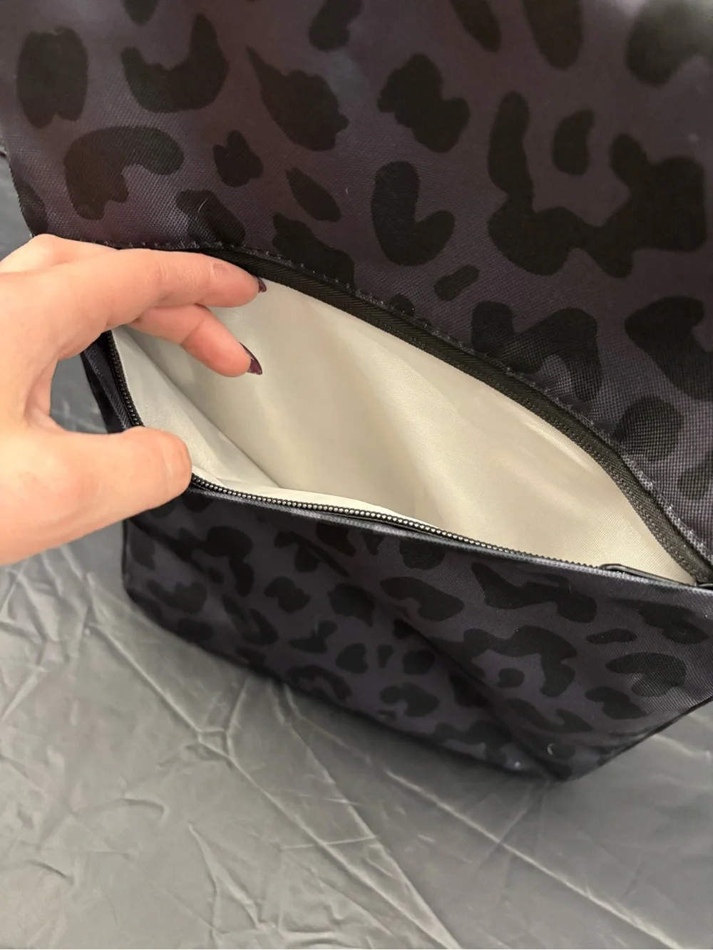 Leopard Print Laptop Sleeve in Gray